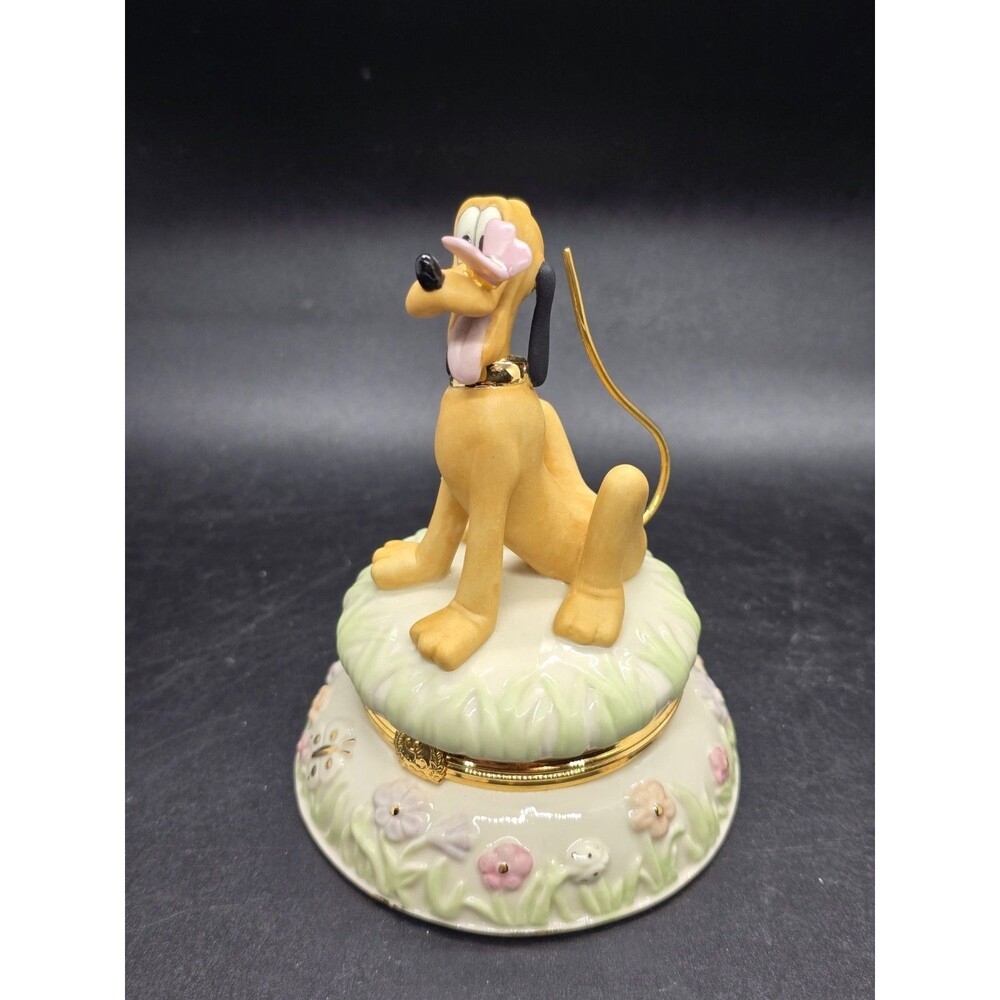 LENOX Disney A FRIEND FOR PLUTO TREASURE BOX Butterfly On Nose NEW in BOX No COA - Picture 2 of 11